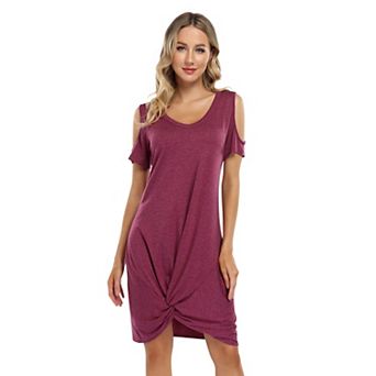 Women Casual Short Sleeve Twist Dress