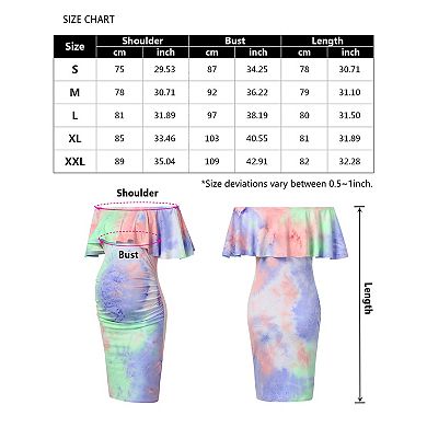 Women Elegant Off The Shoulder Maternity Bodycon Midi Dresses