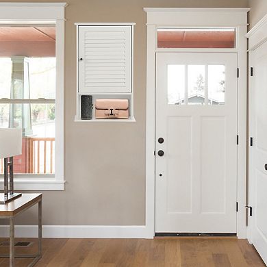 Gymax 27.5'' H Wall Cabinet Hanging Bathroom Storage Cabinet Adjustable Shelf