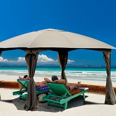 Gymax 11.5FT Patio Gazebo Canopy Tent Wedding Party Shelter Awning Mosquito Netting