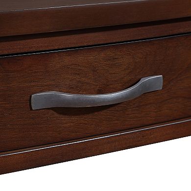 33.8" Wood Corner Cabinet Side Table with 3 Tier Solid Wood Legs