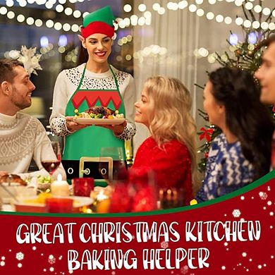 3-Piece Christmas Apron and Hat Costume Kit
