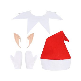 4 pc Christmas Elf Costume Set Accessories