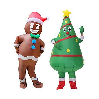 2-Pack Inflatable Christmas Tree & Gingerbread Costume