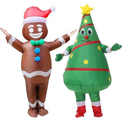 2-Pack Inflatable Christmas Tree & Gingerbread Costume