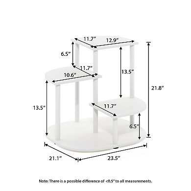 Furinno 3-Tier Planter Stand Flower Box Versatile Display Shelf, White