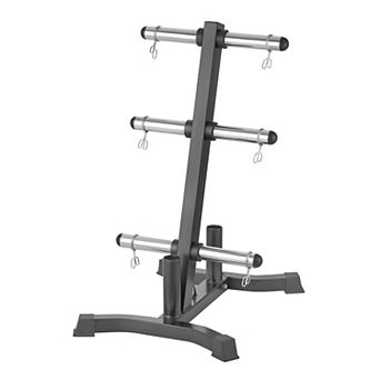 Heavy-Duty Weight Plate Rack for Barbells and Kettlebells, 1000 lb Capacity - Black