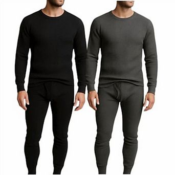 Mens 2 Pack Thermals Set 4 pc Top and Bottom Full Sets