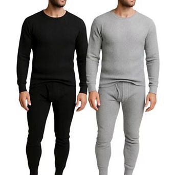 Mens 2 Pack Thermals Set 4 pc Top and Bottom Full Sets