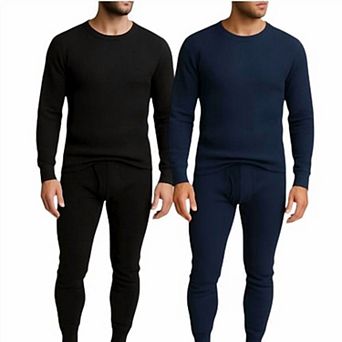 Mens 2 Pack Thermals Set 4 pc Top and Bottom Full Sets