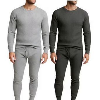 Mens 2 Pack Thermals Set 4 pc Top and Bottom Full Sets