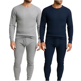 Mens 2 Pack Thermals Set 4 pc Top and Bottom Full Sets