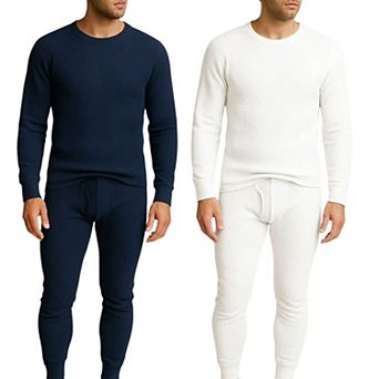 Mens 2 Pack Thermals Set 4 pc Top and Bottom Full Sets