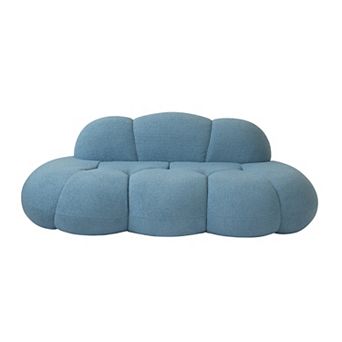 90" Boucle Sofa, Modern Curved Upholstered 3 Seater Cloud Couch