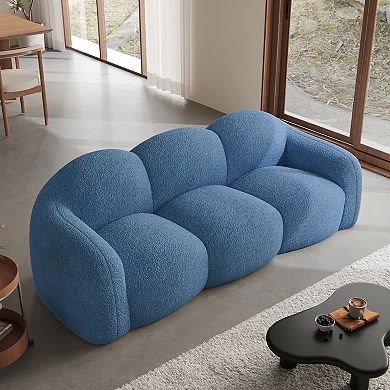 90.55" Modern Upholstered Bubble Lazy Floor Couch, Cozy Leisure Boneless Chaise Lounge