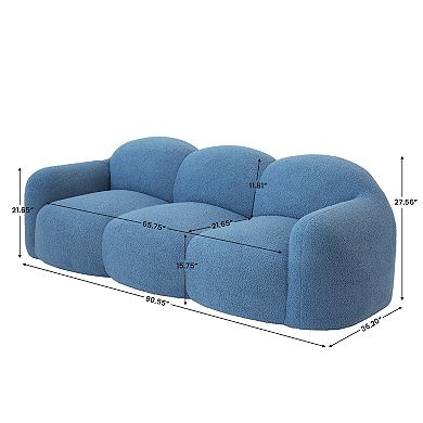 90.55" Modern Upholstered Bubble Lazy Floor Couch, Cozy Leisure Boneless Chaise Lounge