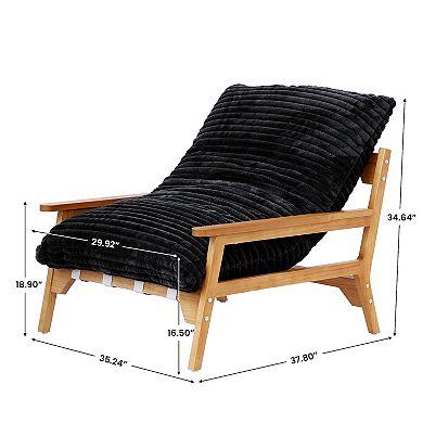 Bean Bag Chair for Adults，Comfy Recliner Reading Accent Armrest Chair