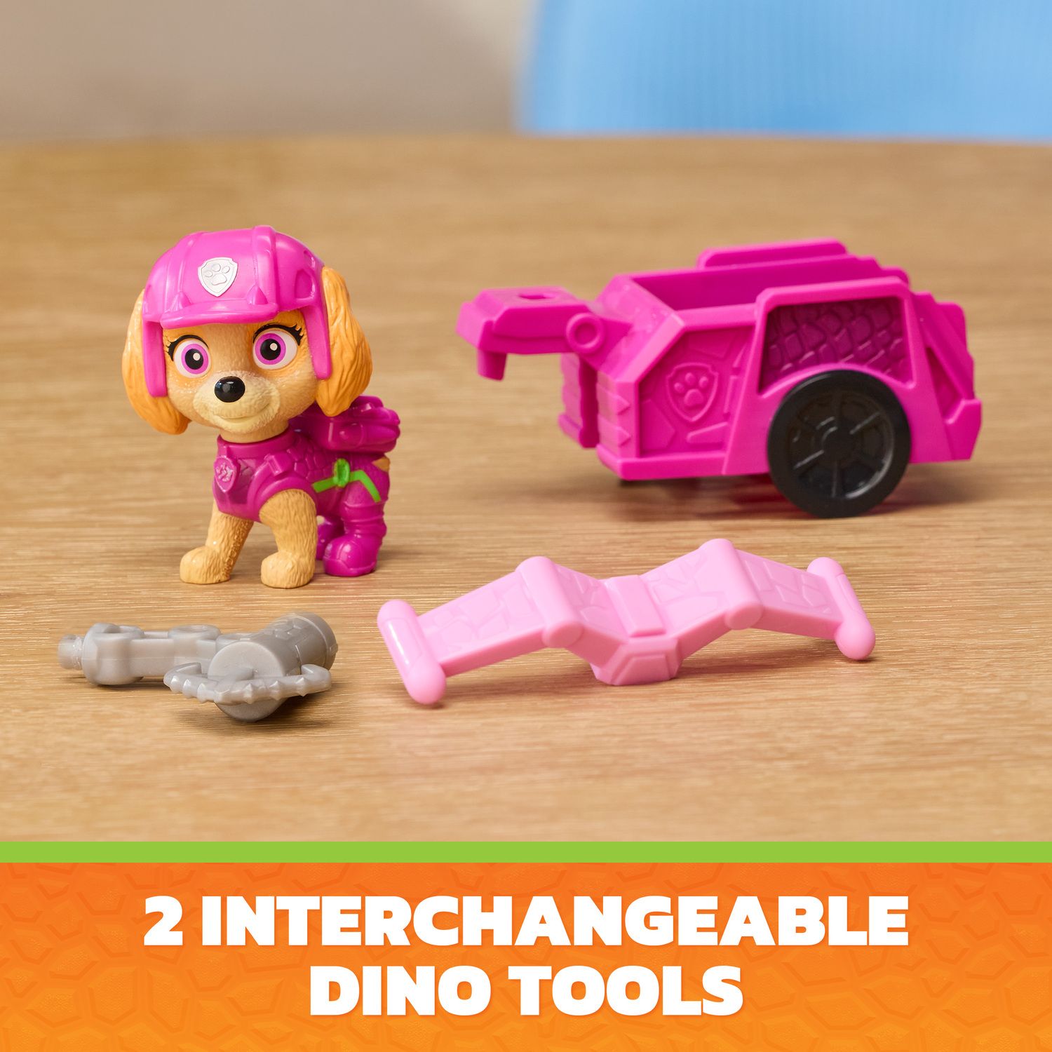 Детские фигурки Paw Patrol The Dino Movie Skye Dino Tool Pack with Attachable Rescue Trailer — фото 3