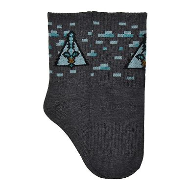 Boys 4-20 Minecraft 5-Pack Survive Print Crew Socks