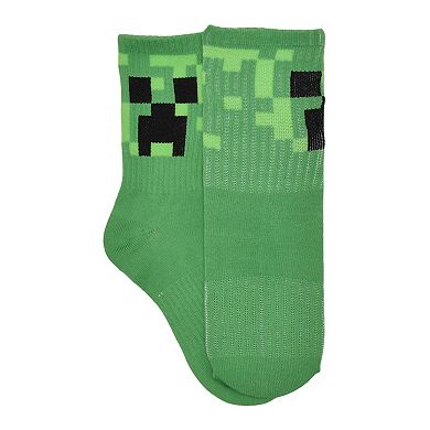 Boys 4-20 Minecraft 5-Pack Survive Print Crew Socks
