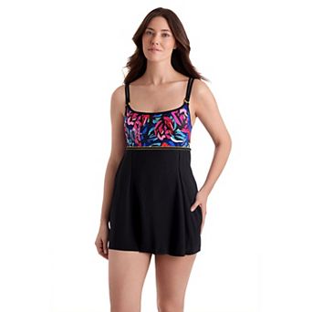 Women's Great Lengths Empire Floral Princess Seam Swimdress