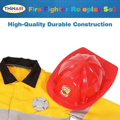 Thin Air Brands 10-Piece Firefighter Roleplay Costume with Tools & Accessories Toy Set