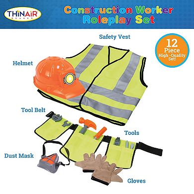 Thin Air Brands 12-Piece Construction Worker Roleplay Set