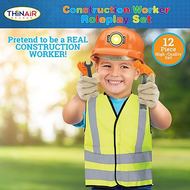 Thin Air Brands 12-Piece Construction Worker Roleplay Set