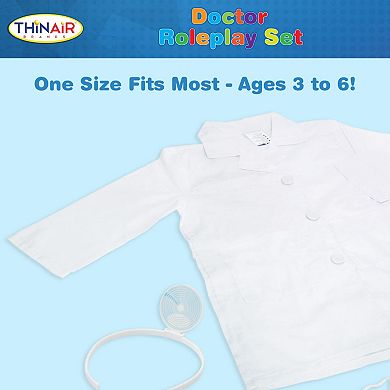 Thin Air Brands 6-Piece Doctor Roleplay Costume with Accessories Toy Set