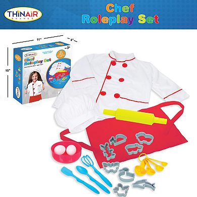 Thin Air Brands 21-Piece Chef Roleplay Costume with Accessories Toy Set