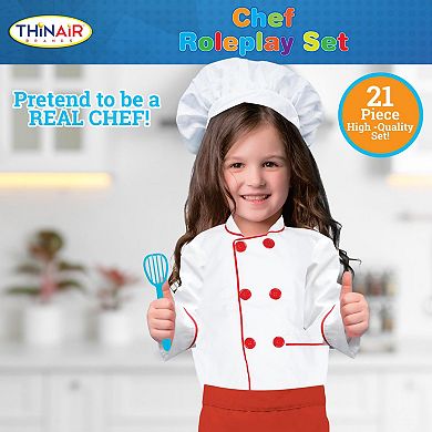 Thin Air Brands 21-Piece Chef Roleplay Costume with Accessories Toy Set