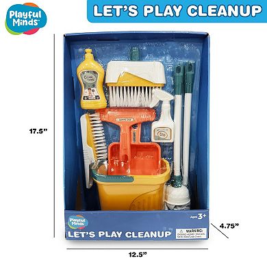 Playful Minds Let's Play Cleanup 8-Piece Household Cleaning Accessory Toy Set
