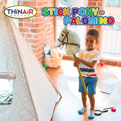Thin Air Brands Realistic Sounds Stick Pony Palomino Rideable Plush Toy