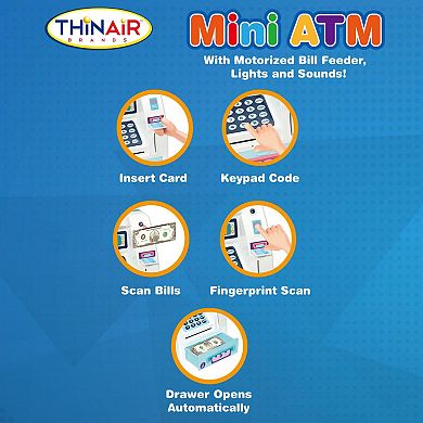 Thin Air Brands Mini ATM Motorized Bill Feeder & Lights Sounds Toy Machine