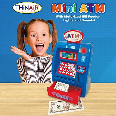 Thin Air Brands Mini ATM Motorized Bill Feeder & Lights Sounds Toy Machine