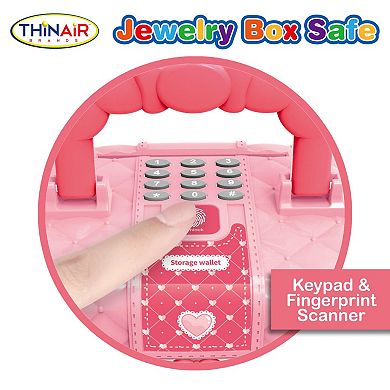 Thin Air Brands Jewelry Box Safe with Light & Sound Portable Treasure Keeper Toy Set