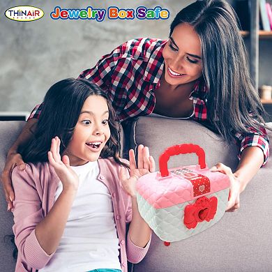 Thin Air Brands Jewelry Box Safe with Light & Sound Portable Treasure Keeper Toy Set