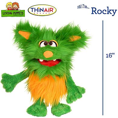 Thin Air Brands Living Puppets Rocky The Friendly Monster 16-Inch Plush Hand Puppet