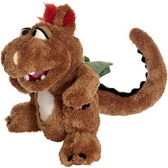 Thin Air Brands Living Puppets Ollie the Brown Dragon 14 in Plush Hand Puppet with Moving Mouth