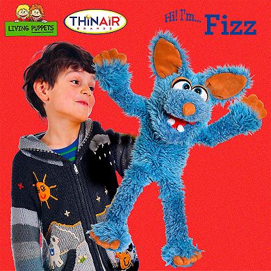Thin Air Brands Living Puppets 18-Inch Plush Hand Puppet Fizz The Blue Dog