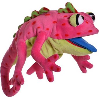 Thin Air Brands Living Puppets Cammy The Chameleon 16-Inch Plush Hand Puppet, Moving Mouth, Soft Companion