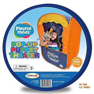 Thin Air Brands Playful Minds Pop-Up Puppet Theater 41-Inch Portable Toy Play Tent