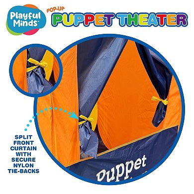 Thin Air Brands Playful Minds Pop-Up Puppet Theater 41-Inch Portable Toy Play Tent