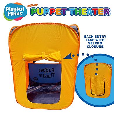 Thin Air Brands Playful Minds Pop-Up Puppet Theater 41-Inch Portable Toy Play Tent