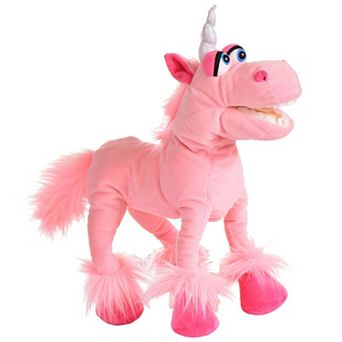 Thin Air Brands Living Puppets Spark Unicorn 16-Inch Plush Hand Puppet Moving Mouth Soft Companion