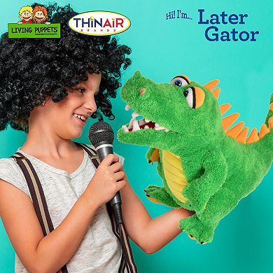 Thin Air Brands Living Puppets Later Gator 17-Inch Plush Hand Puppet With Moving Mouth