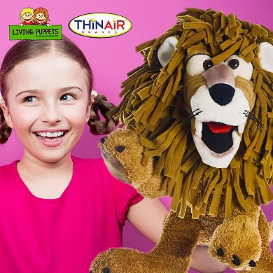 Thin Air Brands Living Puppets 17-Inch Plush Lion Hand Puppet with Moving Mouth