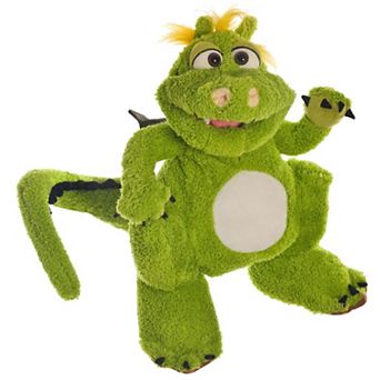 Thin Air Brands Living Puppets Toots The Green Dragon 14-Inch Plush Hand Puppet Moving Mouth Soft Companion