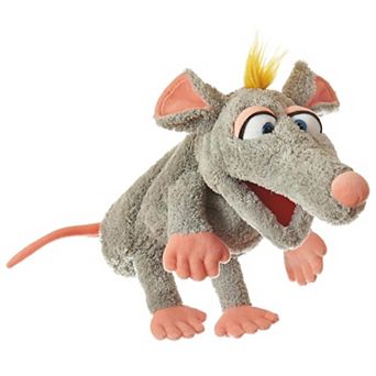 Thin Air Brands Living Puppets 12-Inch Plush Hand Puppet Scraps The Grey Mouse Moving Mouth Soft Companion