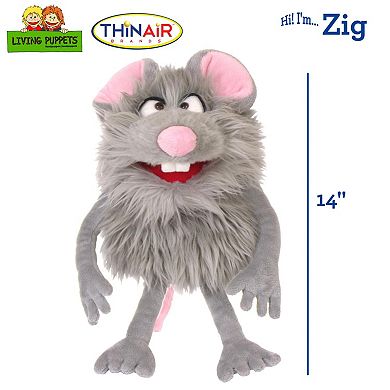 Thin Air Brands Living Puppets 14-Inch Plush Hand Puppet Zig The Friendly Monster